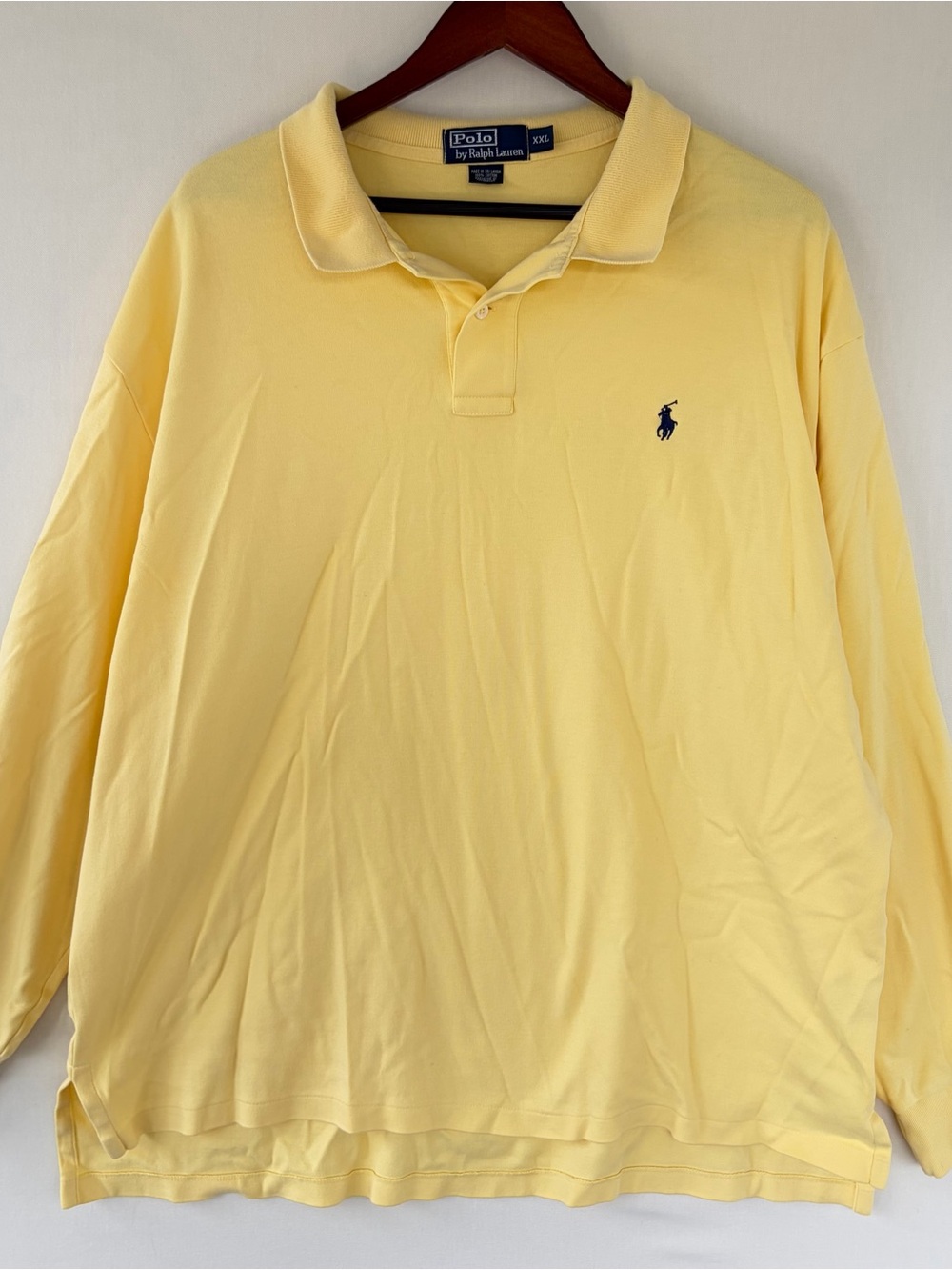 Polo Ralph Lauren Polo Shirt Long Sleeve Mens XXL Yellow Pony Soft Preppy